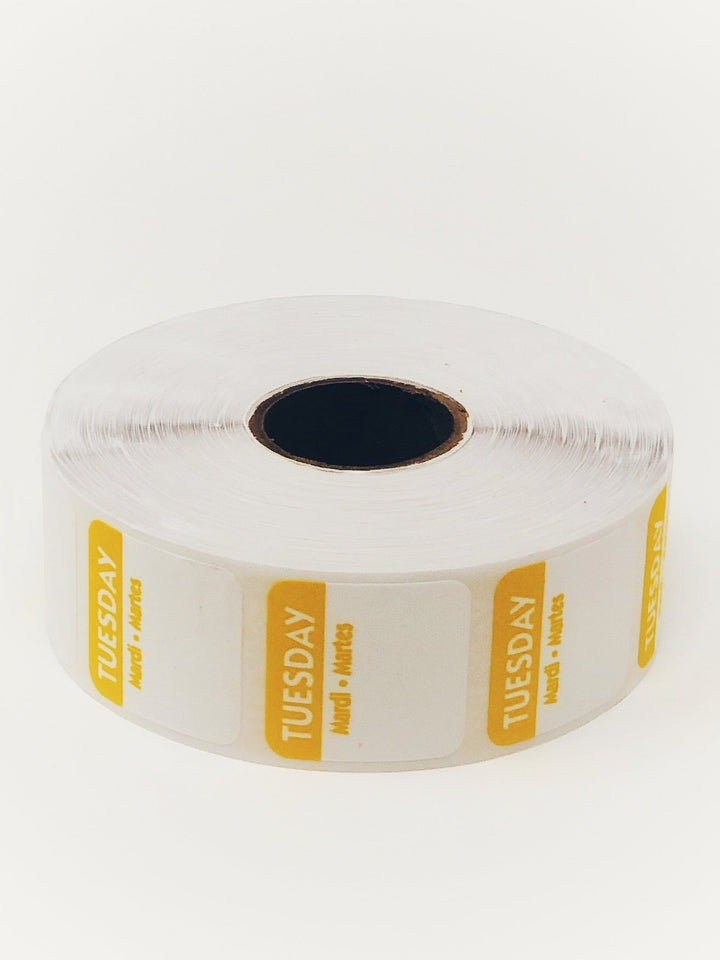 Food Rotation Labels, Wash-Away Day of Week - 1000 pcs/roll