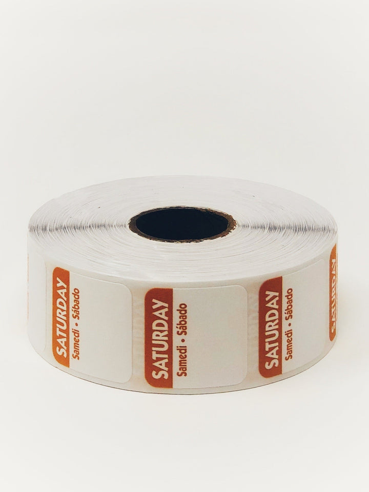 Food Rotation Labels, Wash-Away Day of Week - 1000 pcs/roll