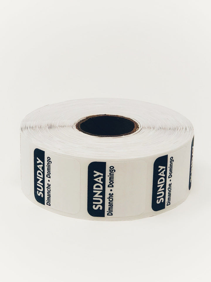 Food Rotation Labels, Wash-Away Day of Week - 1000 pcs/roll