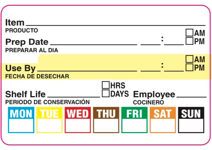 Food Rotation Label, Universal, 4 color, Roll 500 – CHA Supply